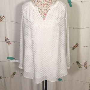 NYDJ Cream and Silver Blouse sz 1X